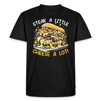 Steak au fromage Amateur de nourriture American Sandwhich Foodie - T-shirt Premium bio Homme - noir - Devant - Nico (187cm)