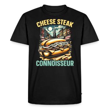 Steak au fromage Amateur de nourriture American Sandwhich Foodie - T-shirt Premium bio Homme - noir - Devant - Nico (187cm)