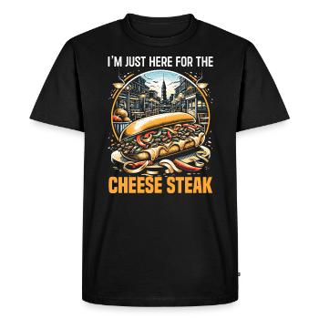 Steak au fromage Amateur de nourriture American Sandwhich Foodie - T-shirt Premium bio Homme - noir - Devant - Nico (187cm)