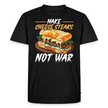 Steak au fromage Amateur de nourriture American Sandwhich Foodie - T-shirt Premium bio Homme - noir - Devant - Nico (187cm)