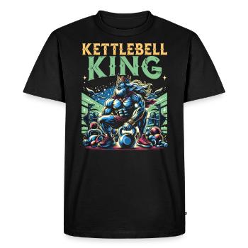Kettlebell Workout Fitness Journey Bodybuilder - Men's Premium Organic T-Shirt - black - Front - Nico (187cm)