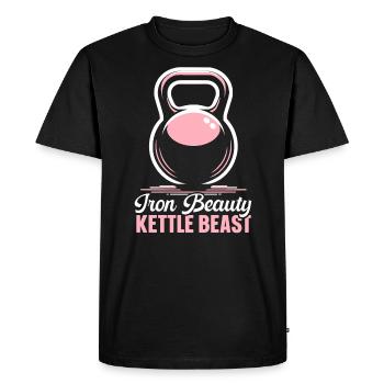 Kettlebell Workout Fitness Journey Bodybuilder - Men's Premium Organic T-Shirt - black - Front - Nico (187cm)