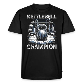 Kettlebell Workout Fitness Journey Bodybuilder - Men's Premium Organic T-Shirt - black - Front - Nico (187cm)