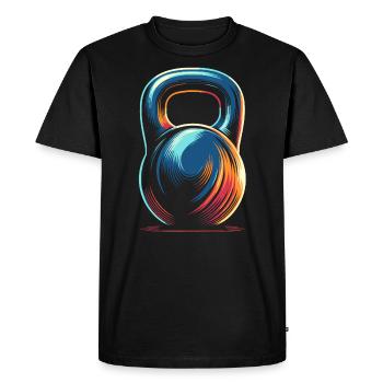 Kettlebell Workout Fitness Journey Bodybuilder - Men's Premium Organic T-Shirt - black - Front - Nico (187cm)