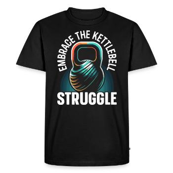 Kettlebell Workout Fitness Journey Bodybuilder - Men's Premium Organic T-Shirt - black - Front - Nico (187cm)