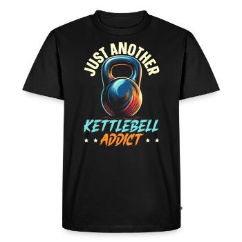Kettlebell Workout Fitness Journey Bodybuilder - Men's Premium Organic T-Shirt - black - Front - Nico (187cm)