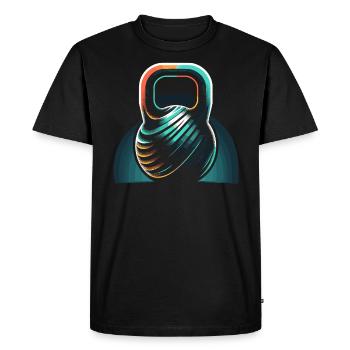 Kettlebell Workout Fitness Journey Bodybuilder - Men's Premium Organic T-Shirt - black - Front - Nico (187cm)