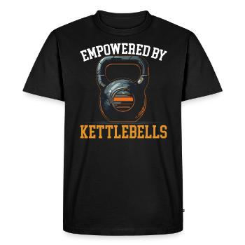 Kettlebell Workout Fitness Journey Bodybuilder - Men's Premium Organic T-Shirt - black - Front - Nico (187cm)