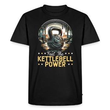 Kettlebell Workout Fitness Journey Bodybuilder - Men's Premium Organic T-Shirt - black - Front - Nico (187cm)