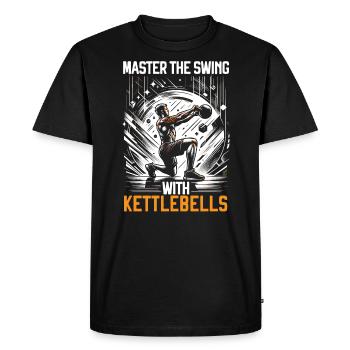 Kettlebell Workout Fitness Journey Bodybuilder - Men's Premium Organic T-Shirt - black - Front - Nico (187cm)