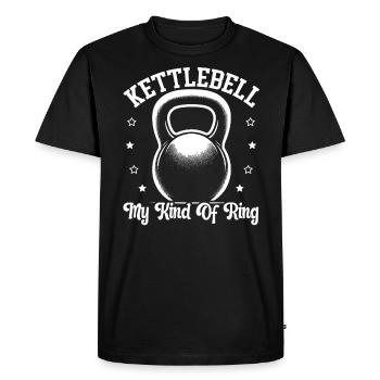 Kettlebell Workout Fitness Journey Bodybuilder - Men's Premium Organic T-Shirt - black - Front - Nico (187cm)