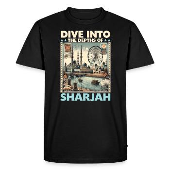 Sharjah Émirats arabes unis Voyage vacances Émirats arabes unis - T-shirt Premium bio Homme - noir - Devant - Nico (187cm)