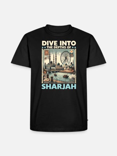 Sharjah UAE Travel Vacation United Arab Emirates - Men's Premium Organic T-Shirt - black