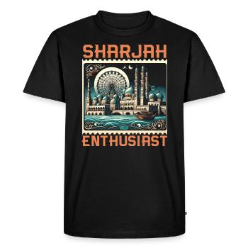 Sharjah Émirats arabes unis Voyage vacances Émirats arabes unis - T-shirt Premium bio Homme - noir - Devant - Nico (187cm)