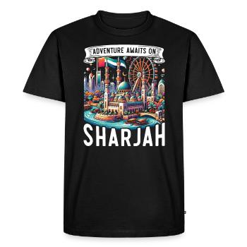 Sharjah Émirats arabes unis Voyage vacances Émirats arabes unis - T-shirt Premium bio Homme - noir - Devant - Nico (187cm)