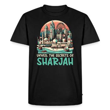 Sharjah Émirats arabes unis Voyage vacances Émirats arabes unis - T-shirt Premium bio Homme - noir - Devant - Nico (187cm)