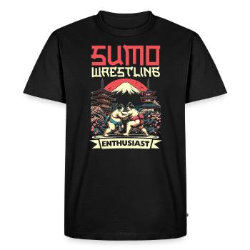 Lutteur de sumo Lutte japonaise Lutte de sumo - T-shirt Premium bio Homme - noir - Devant - Nico (187cm)