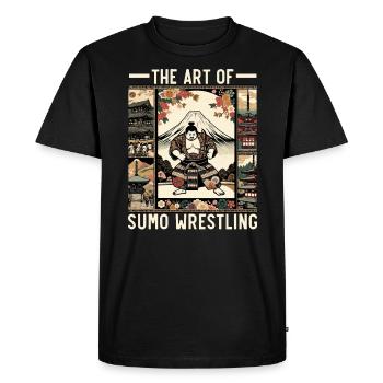 Lutteur de sumo Lutte japonaise Lutte de sumo - T-shirt Premium bio Homme - noir - Devant - Nico (187cm)