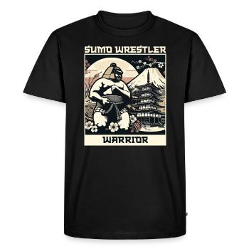 Lutteur de sumo Lutte japonaise Lutte de sumo - T-shirt Premium bio Homme - noir - Devant - Nico (187cm)