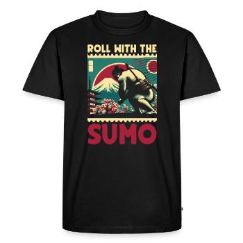Lutteur de sumo Lutte japonaise Lutte de sumo - T-shirt Premium bio Homme - noir - Devant - Nico (187cm)