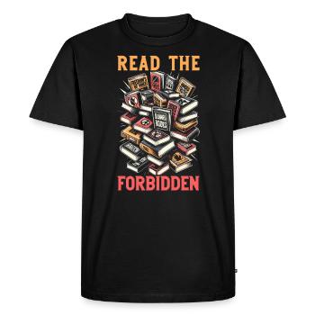 Lire des livres interdits rat de bibliothèque amoureux des livres littérature - T-shirt Premium bio Homme - noir - Devant - Nico (187cm)