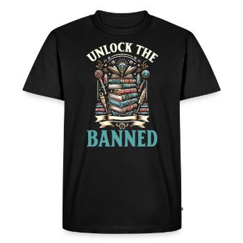 Lire des livres interdits rat de bibliothèque amoureux des livres littérature - T-shirt Premium bio Homme - noir - Devant - Nico (187cm)
