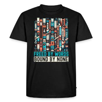 Lire des livres interdits rat de bibliothèque amoureux des livres littérature - T-shirt Premium bio Homme - noir - Devant - Nico (187cm)
