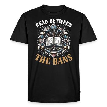 Lire des livres interdits rat de bibliothèque amoureux des livres littérature - T-shirt Premium bio Homme - noir - Devant - Nico (187cm)