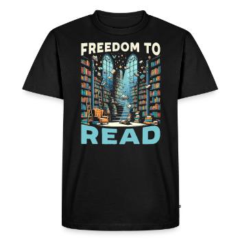Lire des livres interdits rat de bibliothèque amoureux des livres littérature - T-shirt Premium bio Homme - noir - Devant - Nico (187cm)
