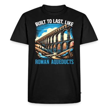 Aqueducs romains Ingénierie romaine Rome antique - T-shirt Premium bio Homme - noir - Devant - Nico (187cm)
