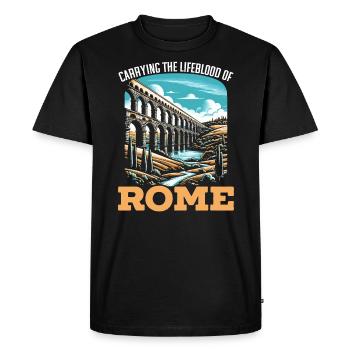 Aqueducs romains Ingénierie romaine Rome antique - T-shirt Premium bio Homme - noir - Devant - Nico (187cm)