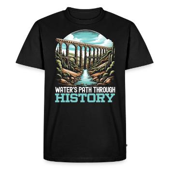 Aqueducs romains Ingénierie romaine Rome antique - T-shirt Premium bio Homme - noir - Devant - Nico (187cm)