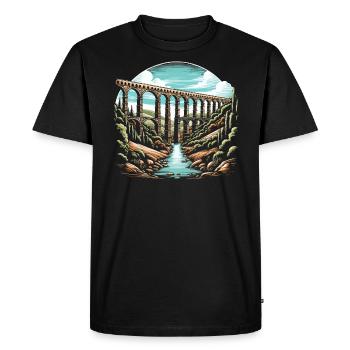 Aqueducs romains Ingénierie romaine Rome antique - T-shirt Premium bio Homme - noir - Devant - Nico (187cm)