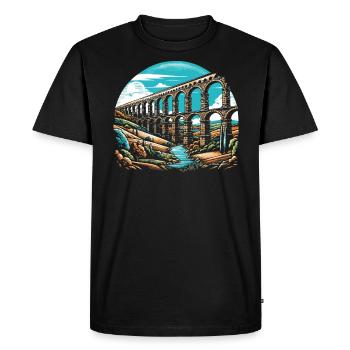 Aqueducs romains Ingénierie romaine Rome antique - T-shirt Premium bio Homme - noir - Devant - Nico (187cm)