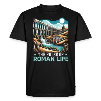 Aqueducs romains Ingénierie romaine Rome antique - T-shirt Premium bio Homme - noir - Devant - Nico (187cm)