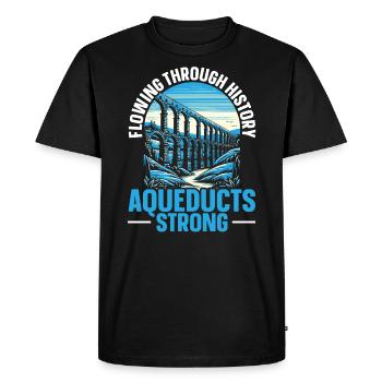 Aqueducs romains Ingénierie romaine Rome antique - T-shirt Premium bio Homme - noir - Devant - Nico (187cm)