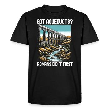 Aqueducs romains Ingénierie romaine Rome antique - T-shirt Premium bio Homme - noir - Devant - Nico (187cm)