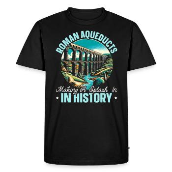 Aqueducs romains Ingénierie romaine Rome antique - T-shirt Premium bio Homme - noir - Devant - Nico (187cm)