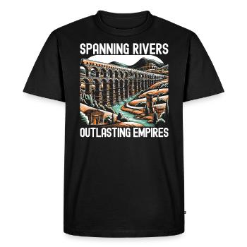 Aqueducs romains Ingénierie romaine Rome antique - T-shirt Premium bio Homme - noir - Devant - Nico (187cm)