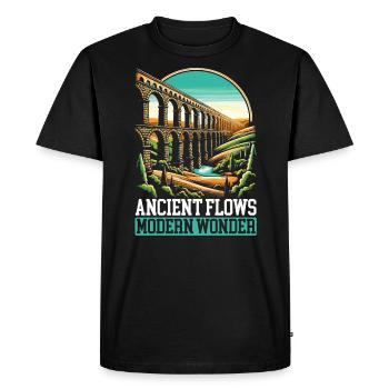 Aqueducs romains Ingénierie romaine Rome antique - T-shirt Premium bio Homme - noir - Devant - Nico (187cm)