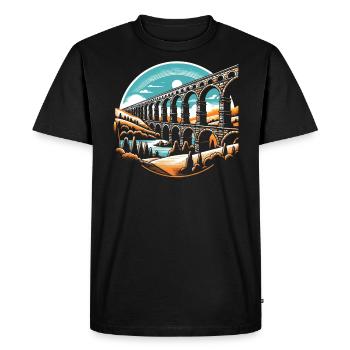 Aqueducs romains Ingénierie romaine Rome antique - T-shirt Premium bio Homme - noir - Devant - Nico (187cm)
