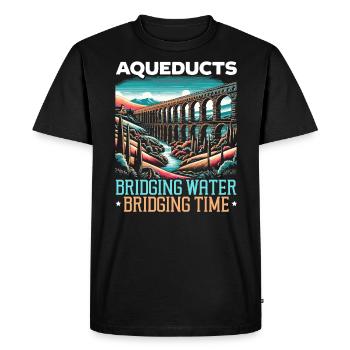 Aqueducs romains Ingénierie romaine Rome antique - T-shirt Premium bio Homme - noir - Devant - Nico (187cm)