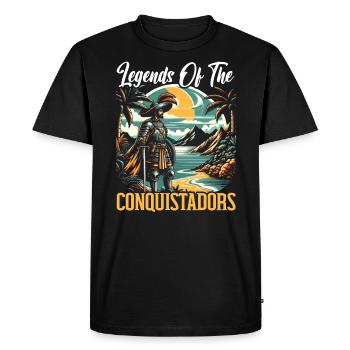 Spanish Conquistador Colonizer Explorer Spain - Men's Premium Organic T-Shirt - black - Front - Nico (187cm)