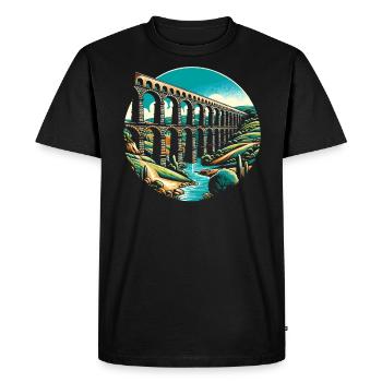 Aqueducs romains Ingénierie romaine Rome antique - T-shirt Premium bio Homme - noir - Devant - Nico (187cm)