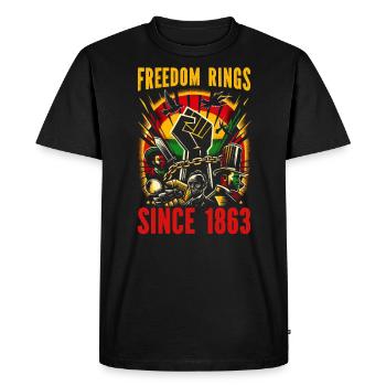 Proclamation d’émancipation African Juneteenth - T-shirt Premium bio Homme - noir - Devant - Nico (187cm)