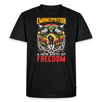 Proclamation d’émancipation African Juneteenth - T-shirt Premium bio Homme - noir - Devant - Nico (187cm)