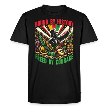Proclamation d’émancipation African Juneteenth - T-shirt Premium bio Homme - noir - Devant - Nico (187cm)