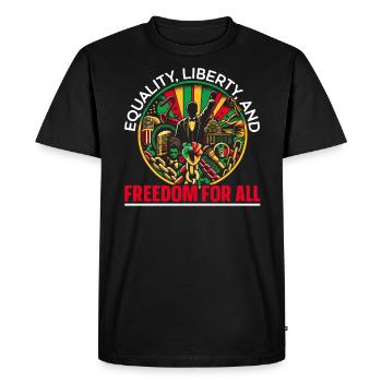 Proclamation d’émancipation African Juneteenth - T-shirt Premium bio Homme - noir - Devant - Nico (187cm)
