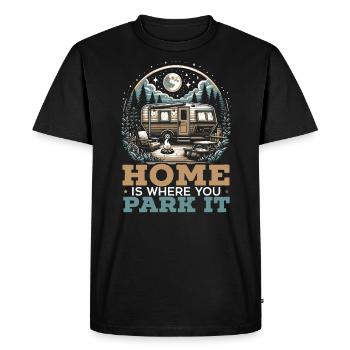 Mobile Home Motorhome Trailer Park Rolling Home - Men's Premium Organic T-Shirt - black - Front - Nico (187cm)