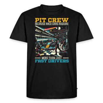 Pit Crew Course de voitures Course Piste de course Sport automobile - T-shirt Premium bio Homme - noir - Devant - Nico (187cm)